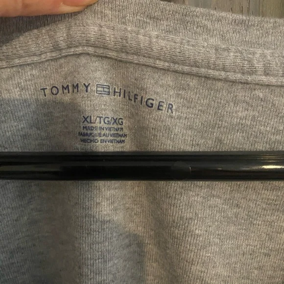 Tommy Hilfiger Light Gray V-Neck Tee - Picture 2 of 4